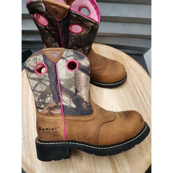 Ariat Steel Toe Work Boots Western Style Women's 6.5 - Picture 5 of 9